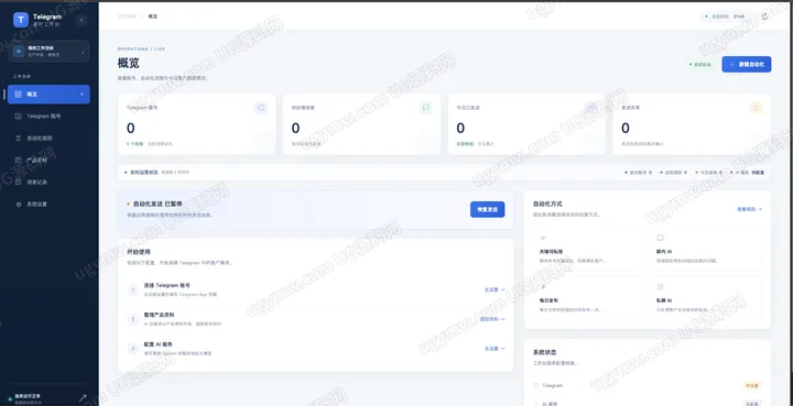 Telegram AI 客服工作台源码：智能获客+群聊私聊自动回复系统-需测试请联系管理员